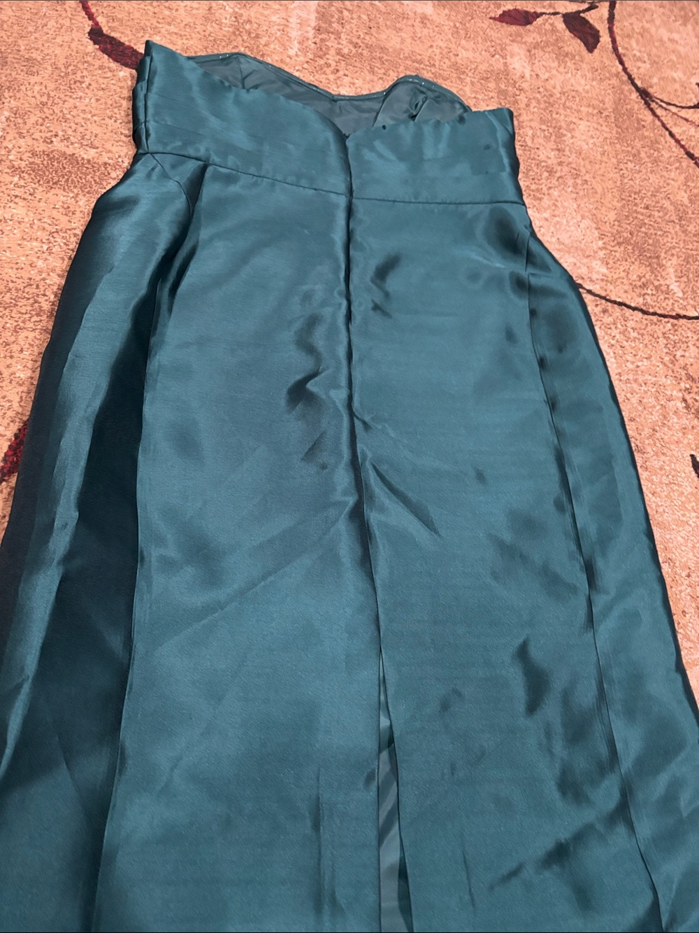 Donna Karan Teal Strapless Evening Gown - Picture 7 of 9